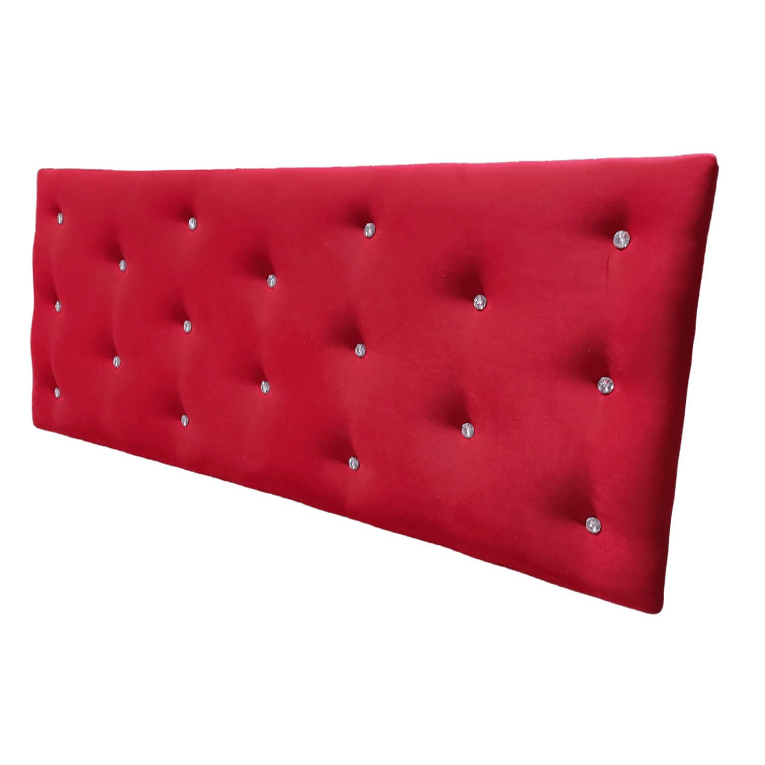 RESPALDO 2 PLAZAS ROJO FELPA DIAMANTE RIMAR - 4