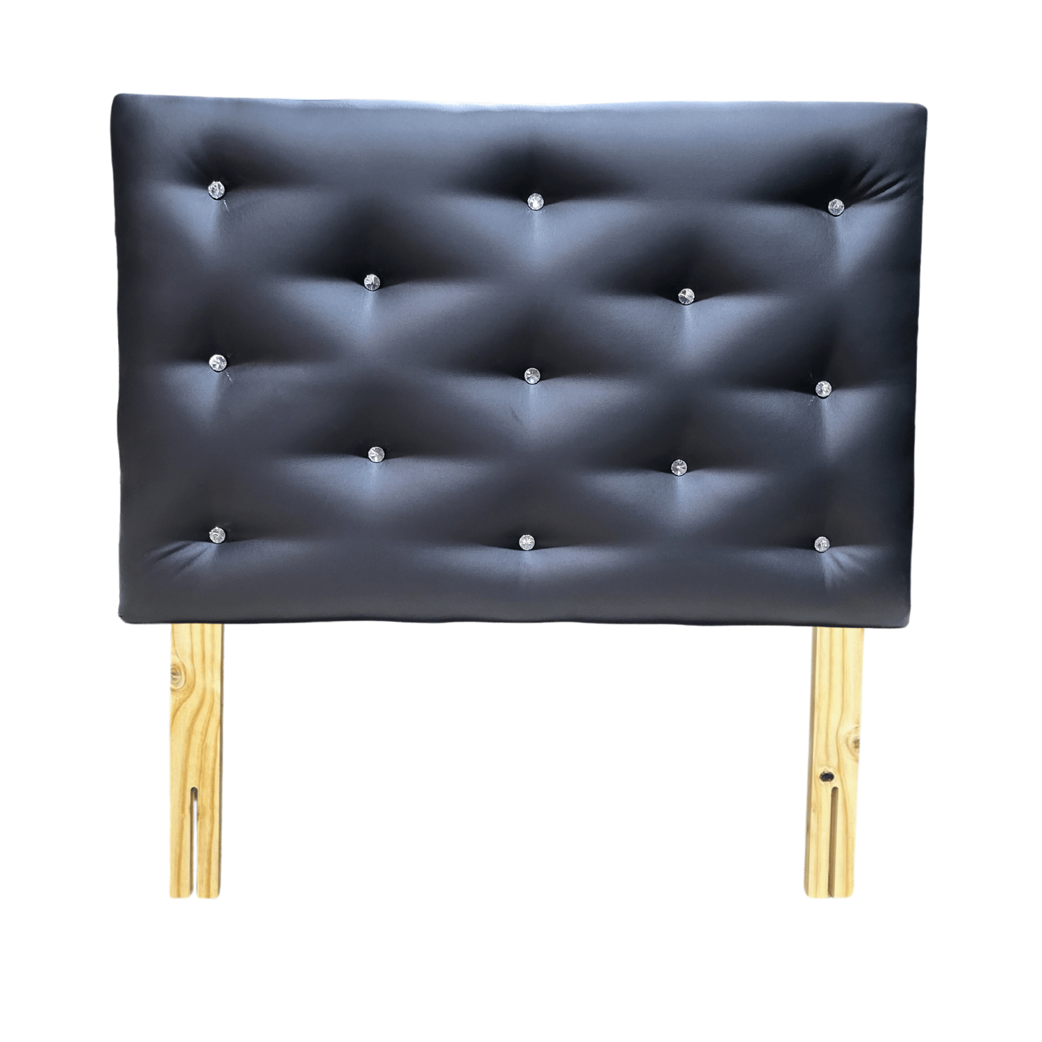 RESPALDO MUEBLES RIMAR DIAMANTE 1 PLAZA ECO CUERO NEGRO - 1