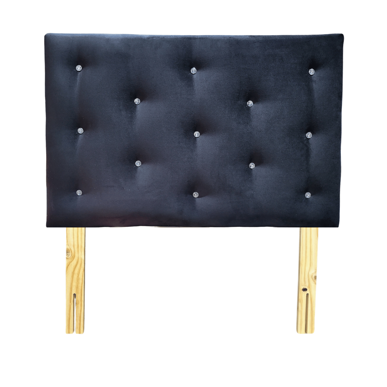 RESPALDO MUEBLES RIMAR DIAMANTE 1 PLAZA FELPA NEGRO - 1