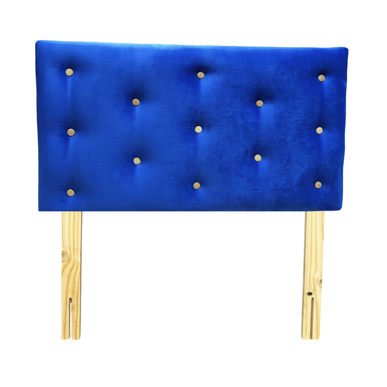 RESPALDO MUEBLES RIMAR BOTON BEIGE 1.5 PLAZAS FELPA AZUL - 1