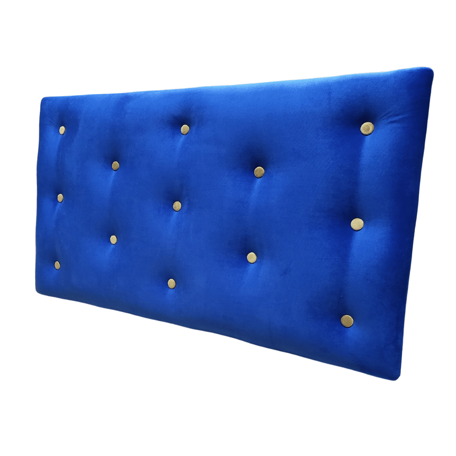 RESPALDO MUEBLES RIMAR BOTON BEIGE 1.5 PLAZAS FELPA AZUL - 4