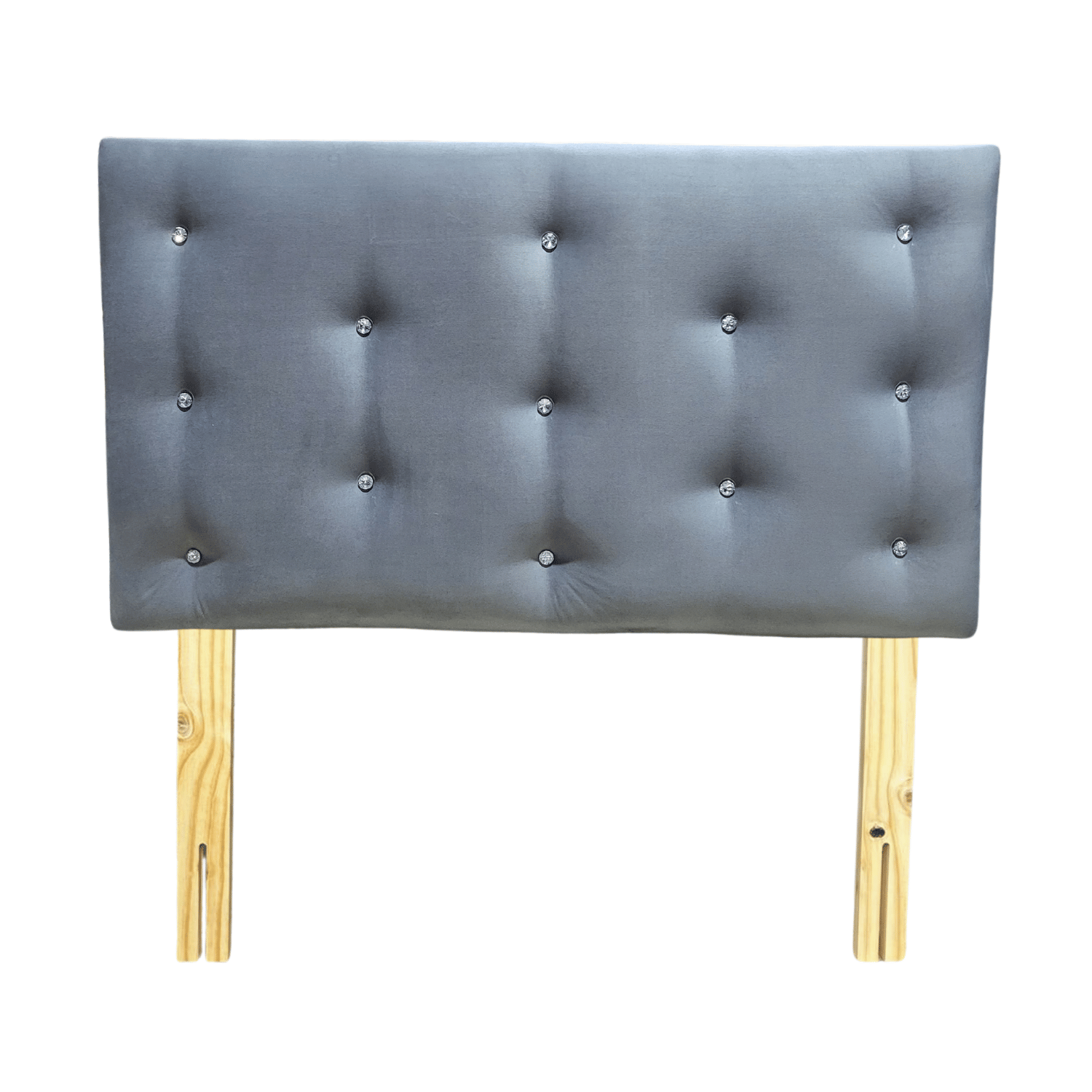 RESPALDO MUEBLES RIMAR DIAMANTE 1.5 PLAZAS FELPA GRIS CLARO - 1