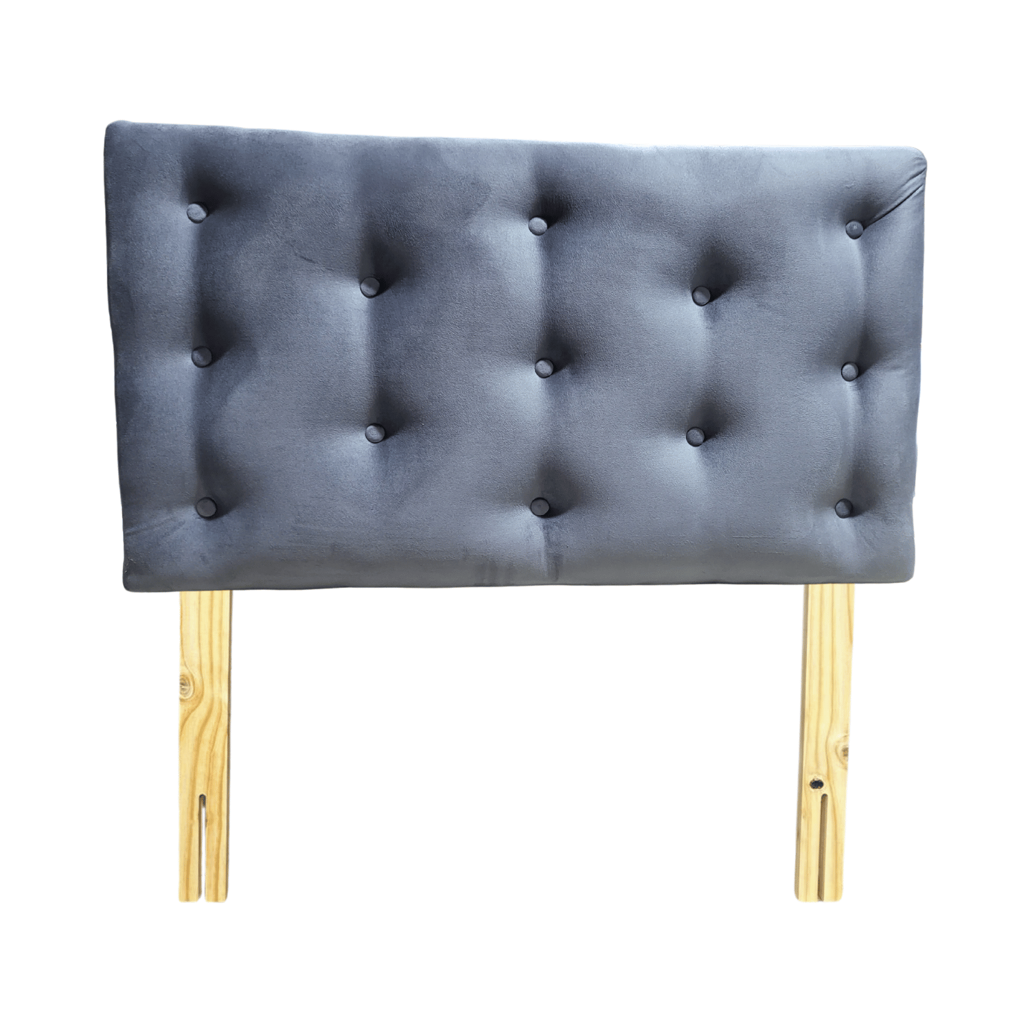 RESPALDO MUEBLES RIMAR 1.5 PLAZAS FELPA GRIS OSCURO - 1