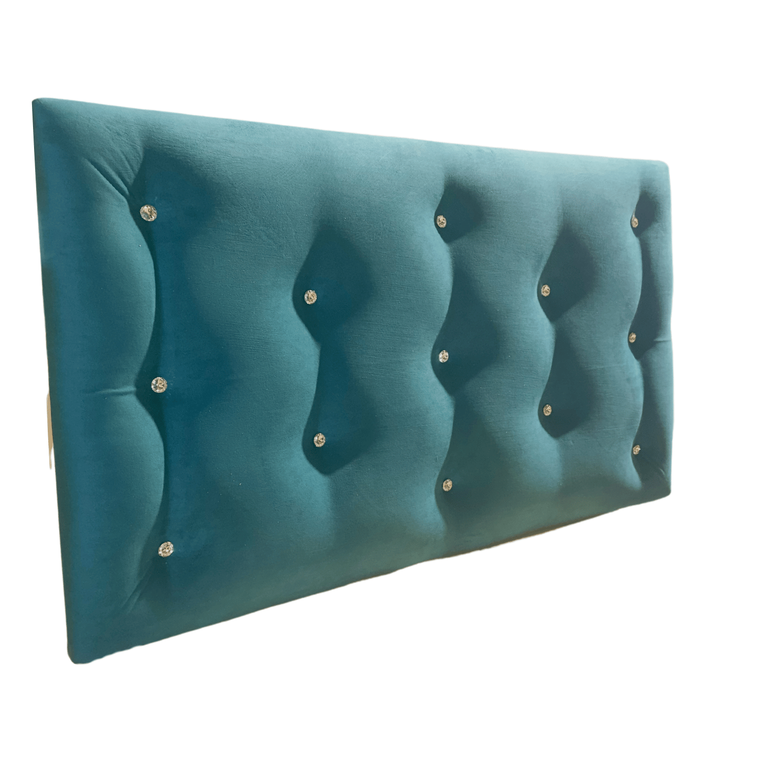 RESPALDO MUEBLES RIMAR DIAMANTE 1.5 PLAZAS FELPA TURQUESA - 3