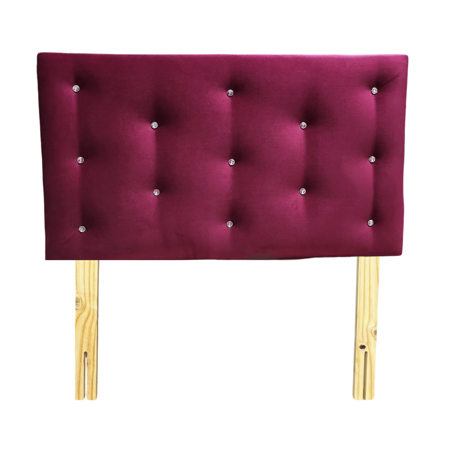 RESPALDO MUEBLES RIMAR DIAMANTE 1.5 PLAZAS FELPA BURDEO - 1