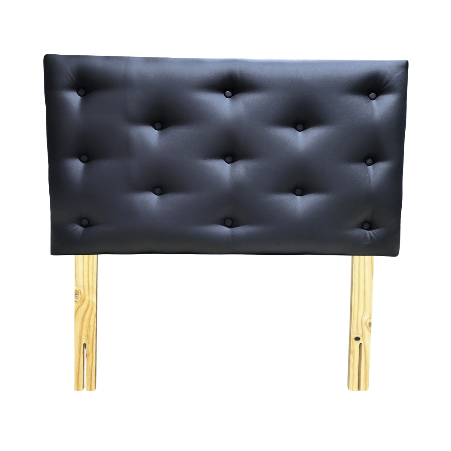 RESPALDO MUEBLES RIMAR 1.5 PLAZAS ECO CUERO NEGRO - 1