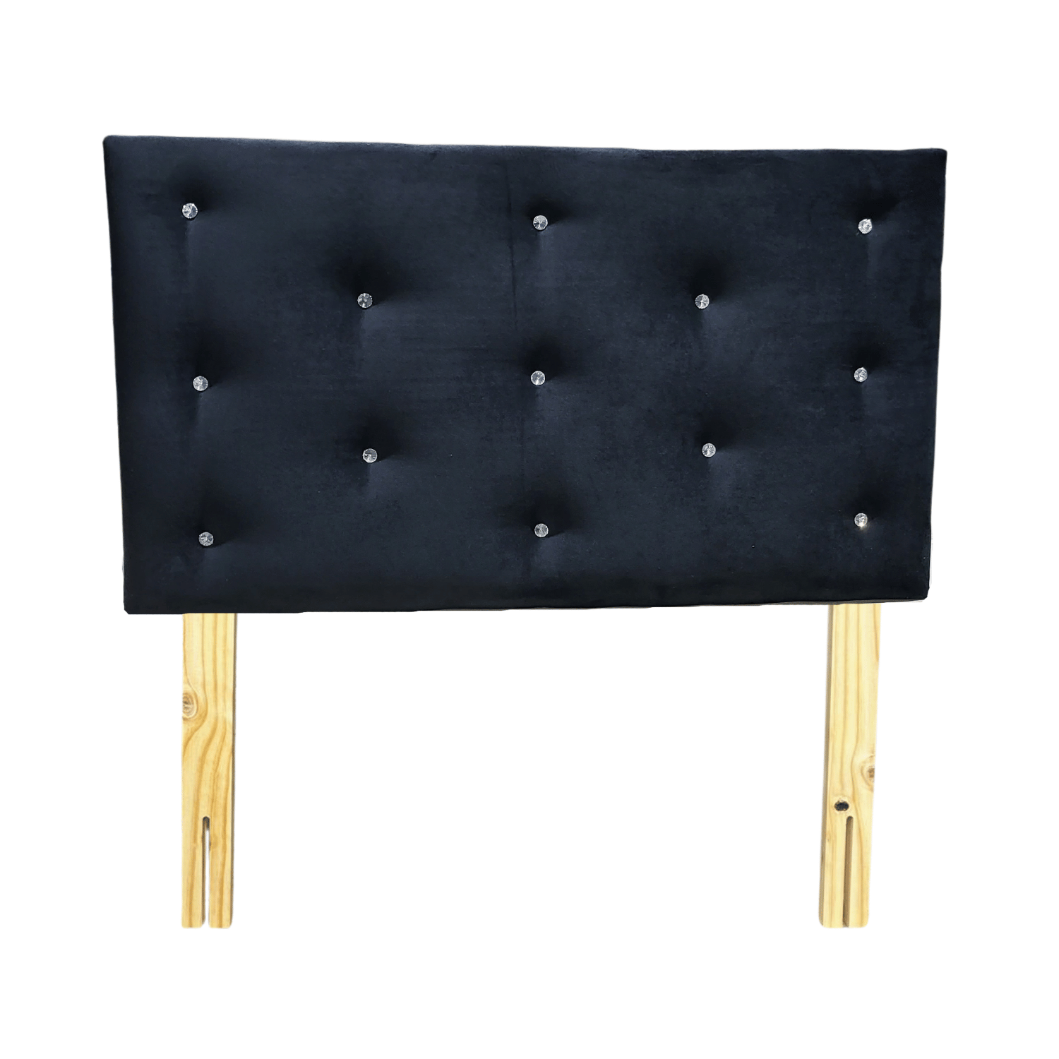 RESPALDO MUEBLES RIMAR DIAMANTE 1.5 PLAZAS FELPA NEGRO - 1