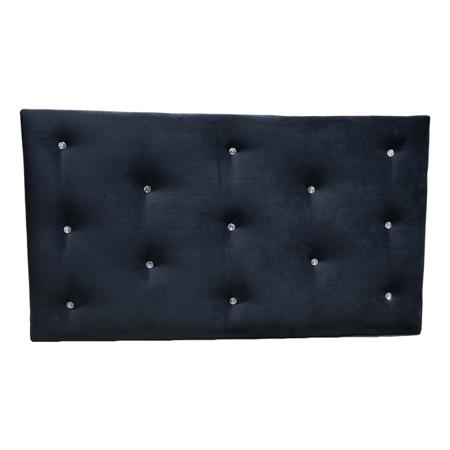 RESPALDO MUEBLES RIMAR DIAMANTE 1.5 PLAZAS FELPA NEGRO - 2