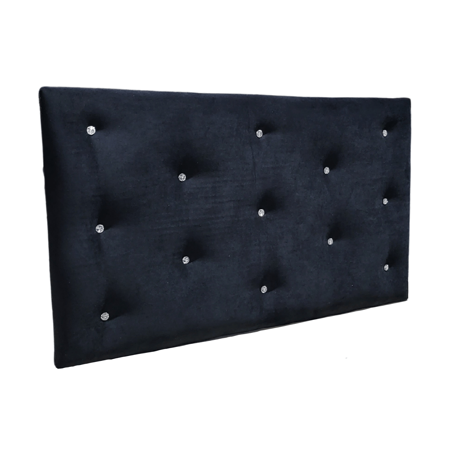 RESPALDO MUEBLES RIMAR DIAMANTE 1.5 PLAZAS FELPA NEGRO - 3