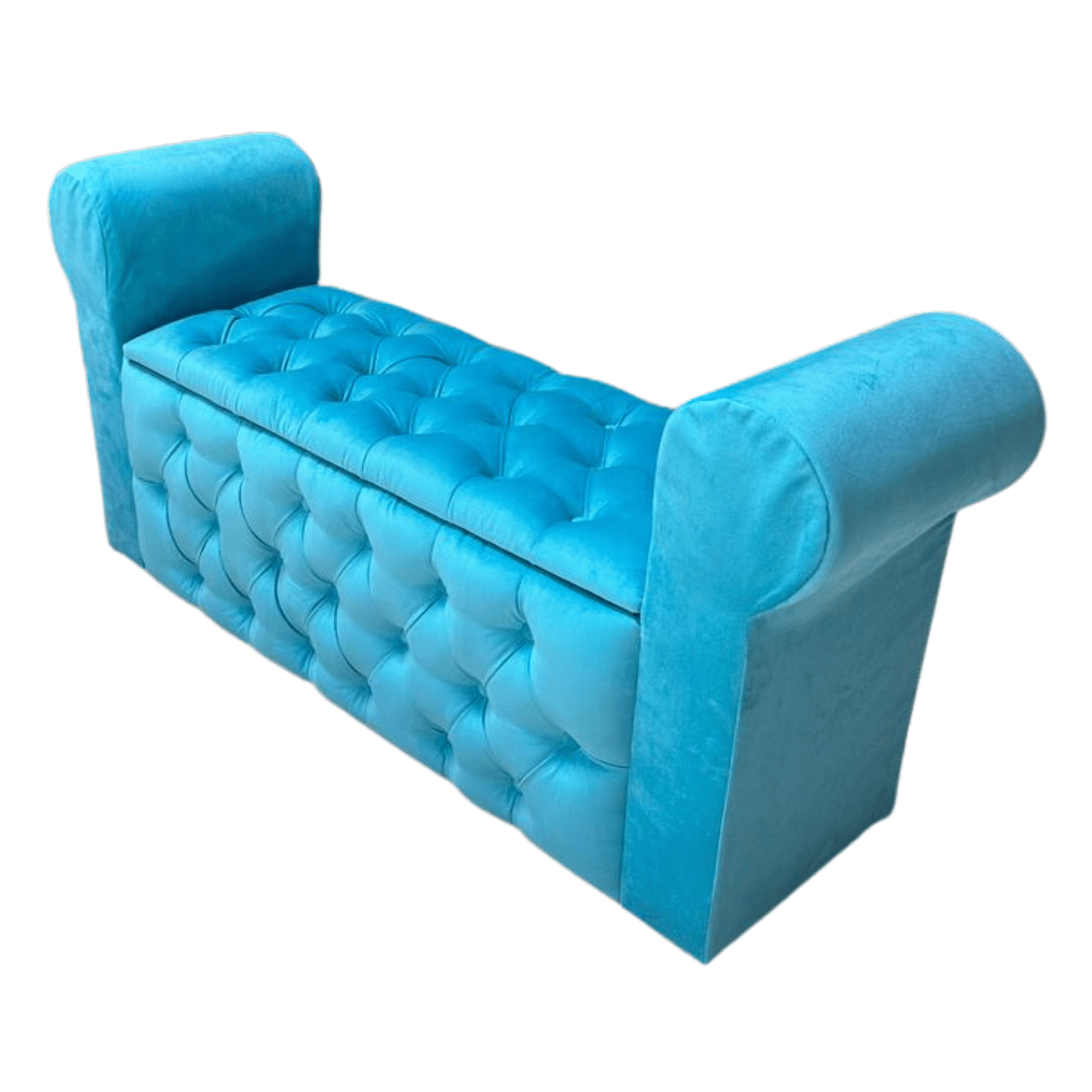 BANQUETA MUEBLES RIMAR CALIPSO BAUL CAPITONE CON BRAZO FELPA 134X40X50X40 - 3