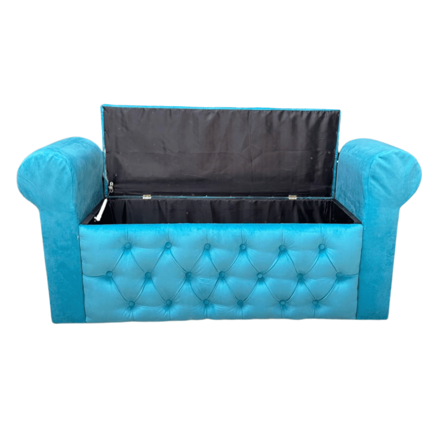 BANQUETA MUEBLES RIMAR CALIPSO BAUL CAPITONE CON BRAZO FELPA 134X40X50X40 - 4