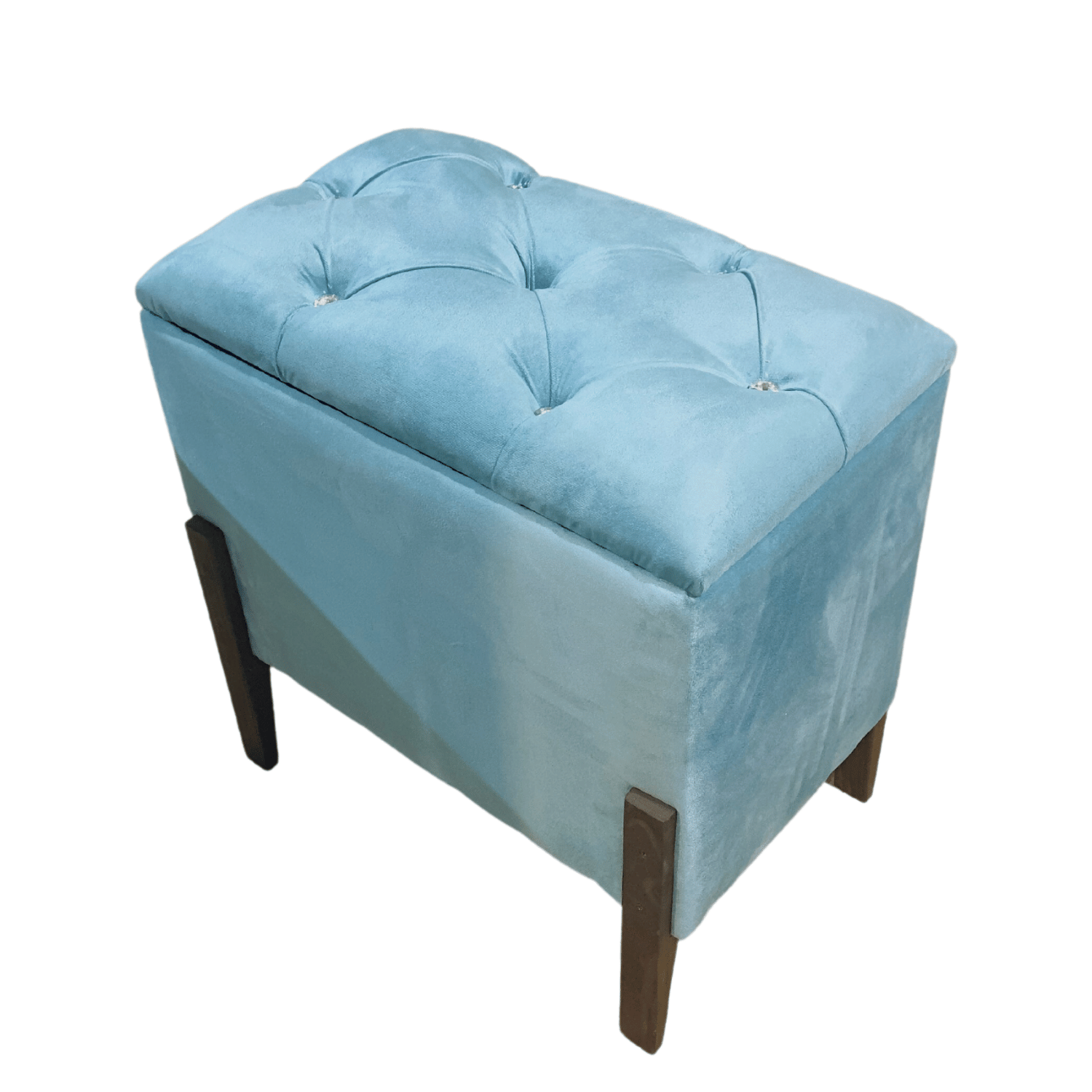 BANQUETA MUEBLES RIMAR TURQUESA BAUL CAPITONE DIAMANTE NORDIC 60X40X55X40 - 2