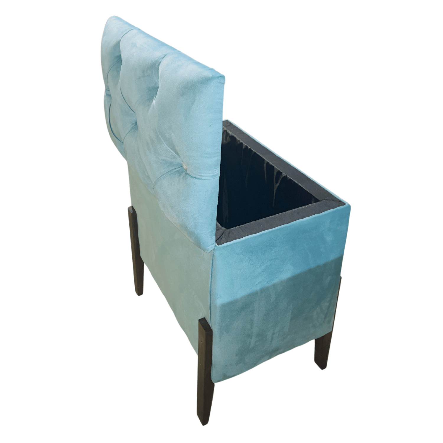 BANQUETA MUEBLES RIMAR TURQUESA BAUL CAPITONE DIAMANTE NORDIC 60X40X55X40 - 3