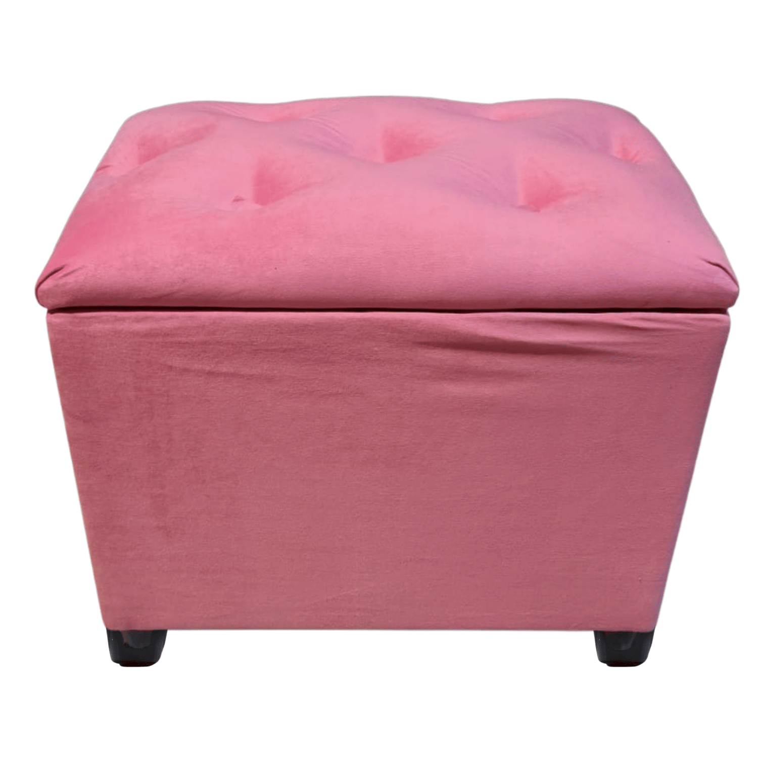 BANQUETA MUEBLES RIMAR ROSADO BAUL BOTONE CLARO FELPA 60X40X50X40 - 4