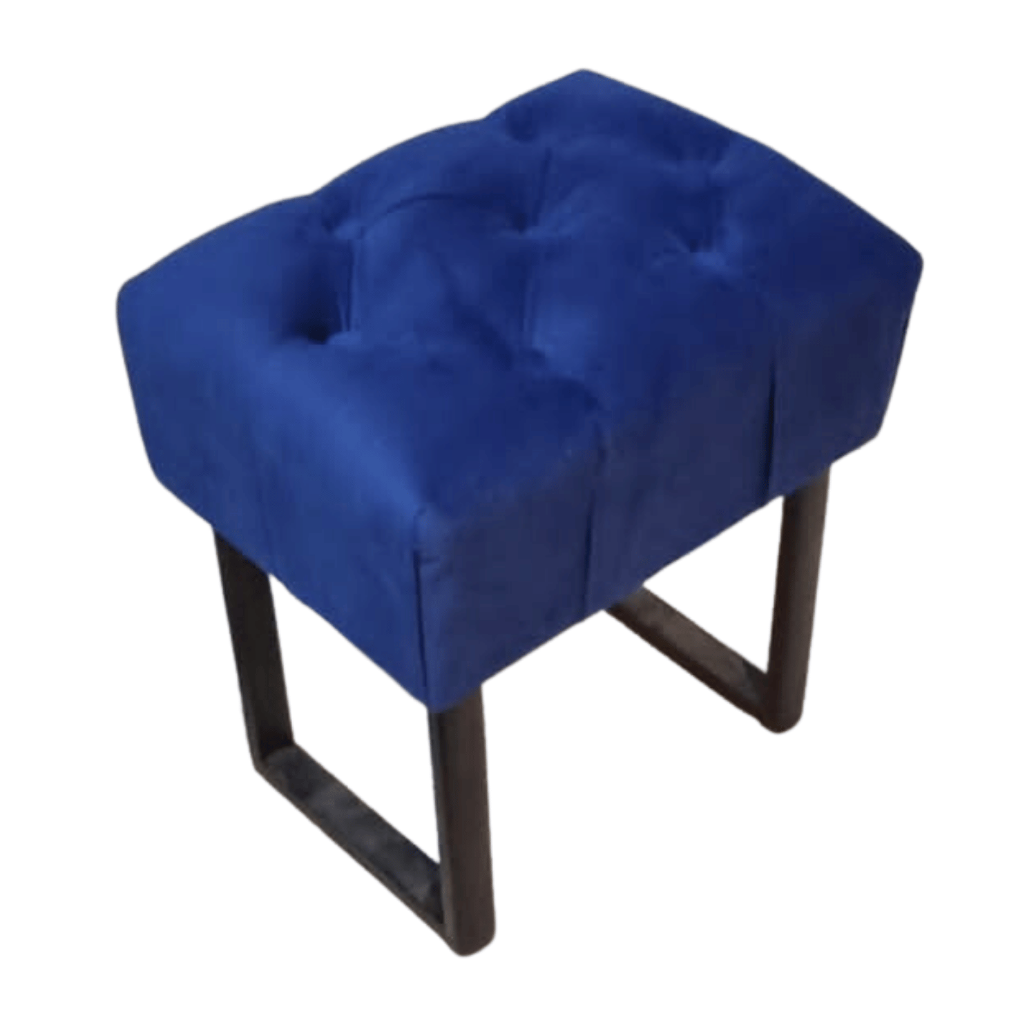 BANQUETA MUEBLES RIMAR AZUL MARINO CAPITONE FELPA 40X30X40 - 2