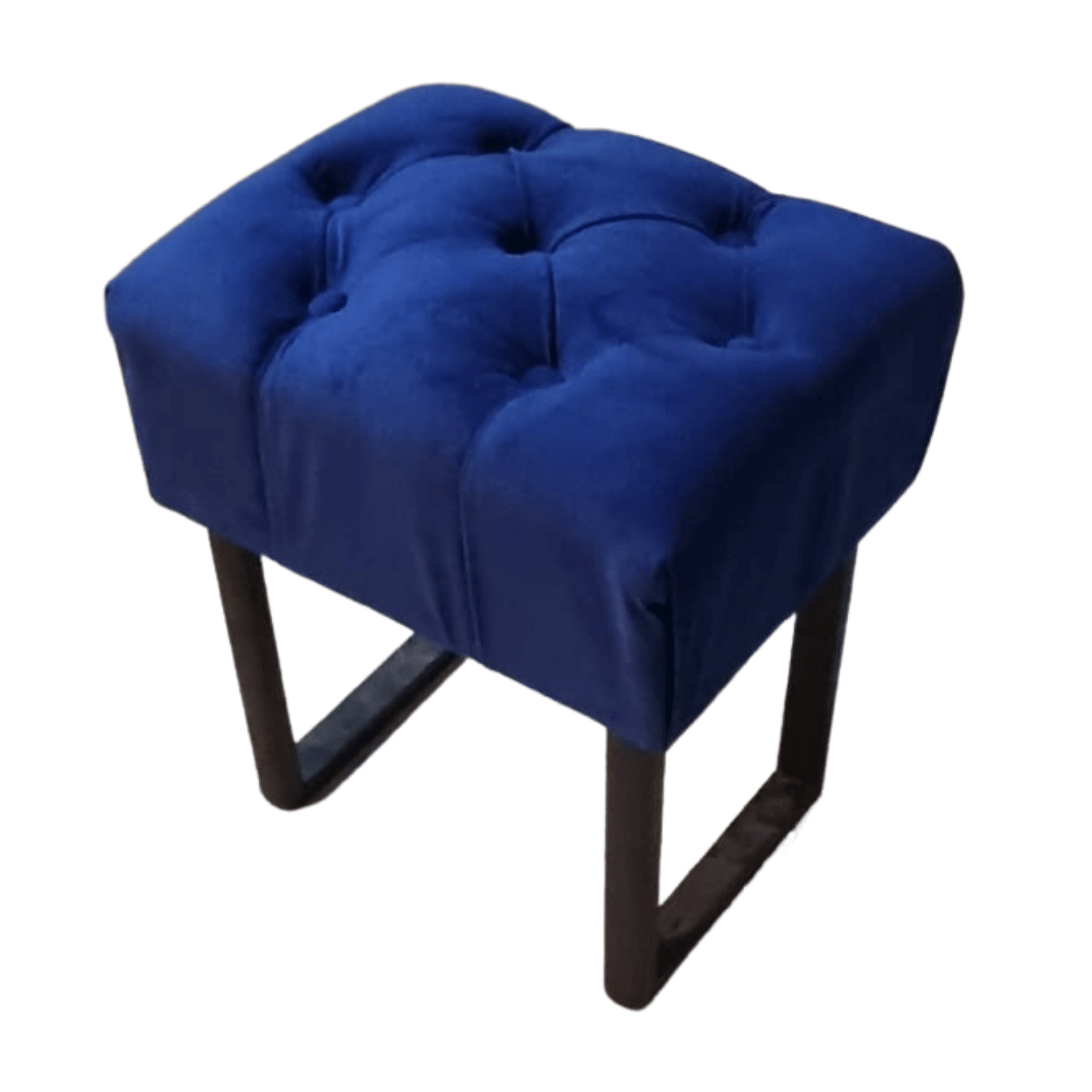 BANQUETA MUEBLES RIMAR AZUL MARINO CAPITONE FELPA 40X30X40 - 3