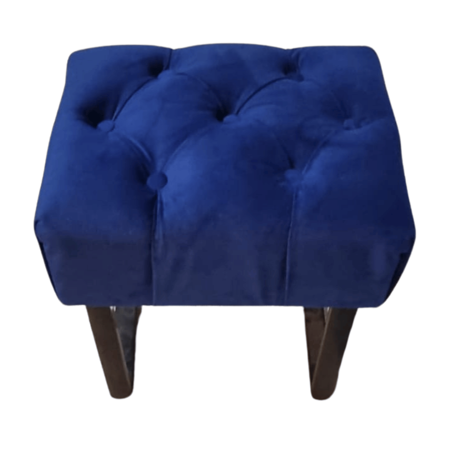 BANQUETA MUEBLES RIMAR AZUL MARINO CAPITONE FELPA 40X30X40 - 4
