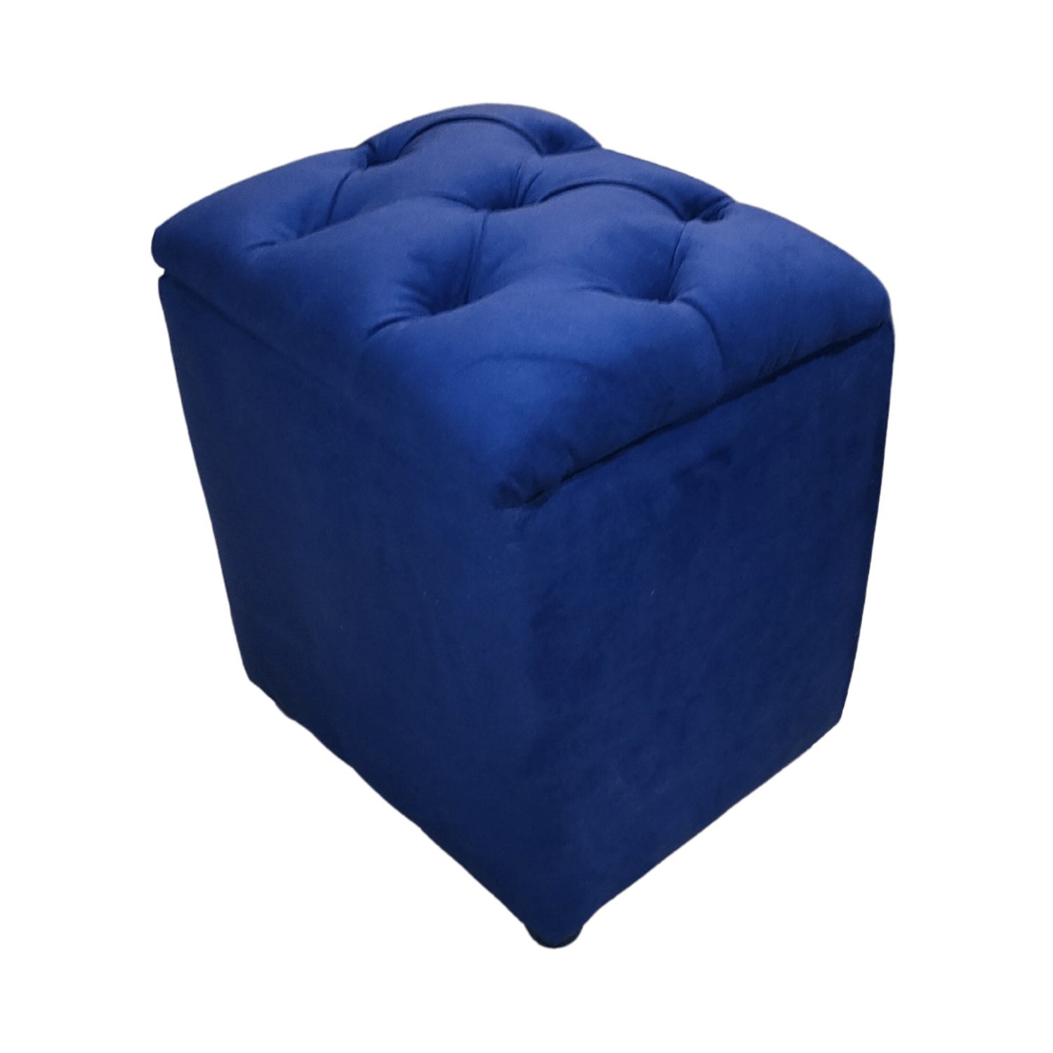 POUF MUEBLES RIMAR AZUL MARINO BAUL CAPITONE FELPA 40X33X50X40 - 3