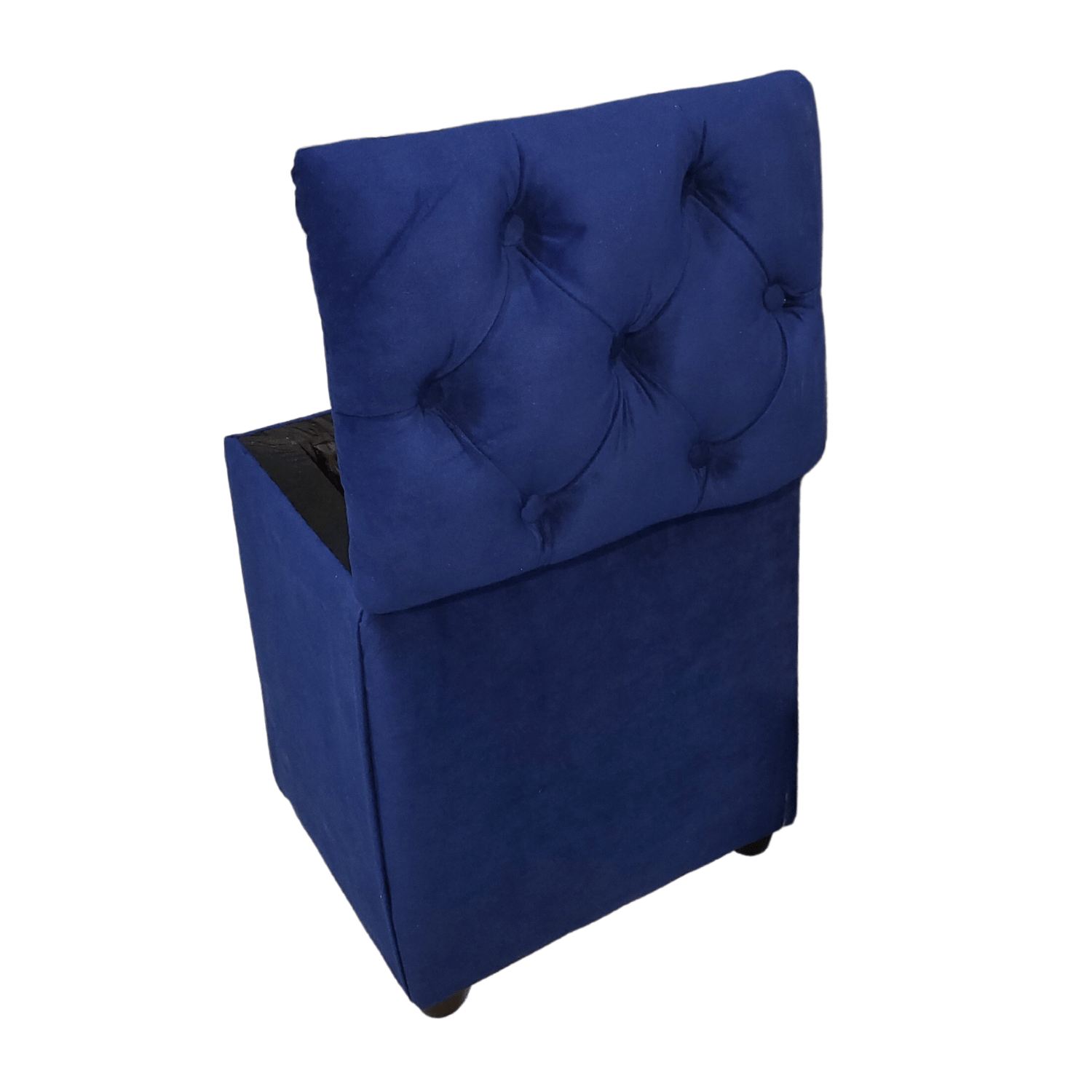 POUF MUEBLES RIMAR AZUL MARINO BAUL CAPITONE FELPA 40X33X50X40 - 4