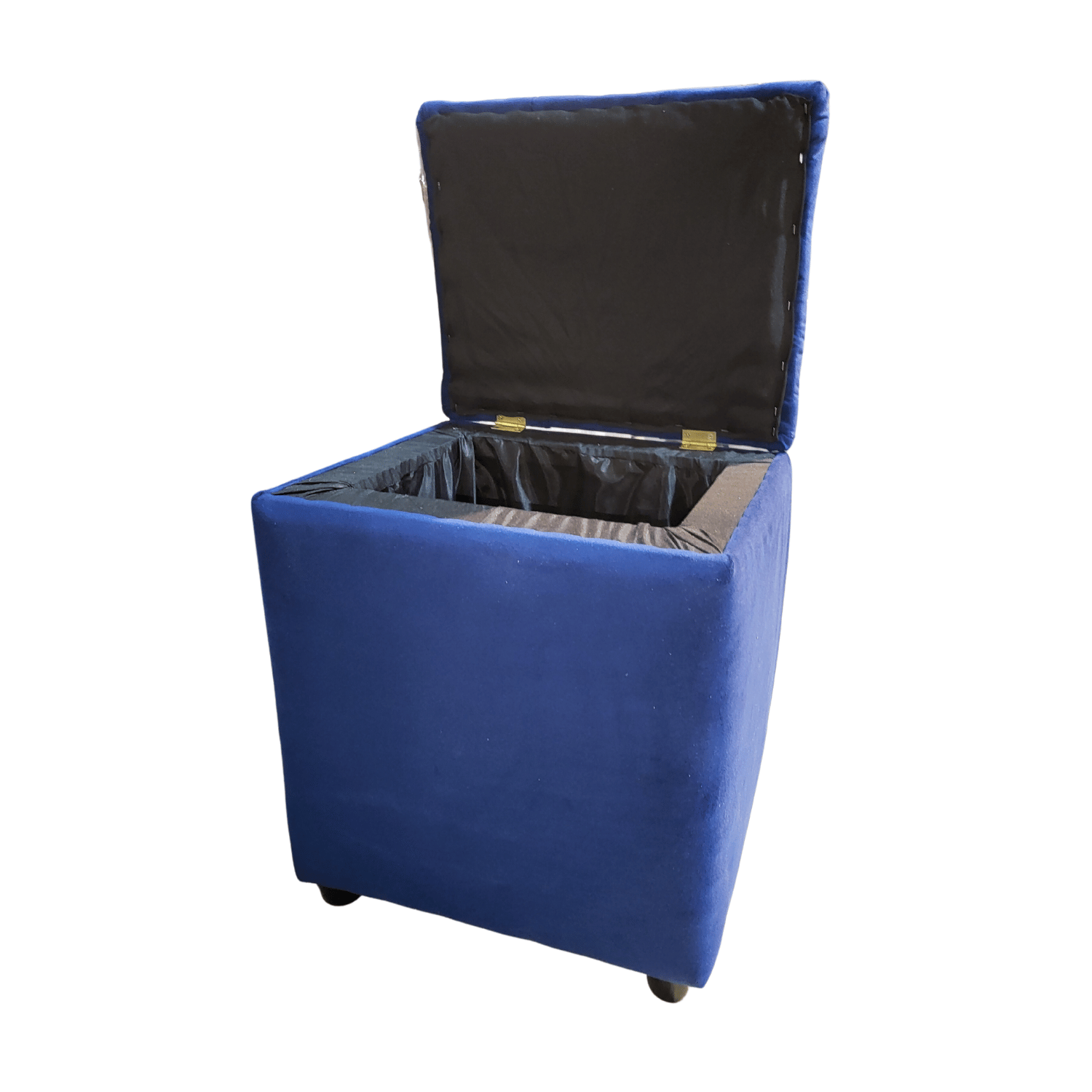 POUF MUEBLES RIMAR AZUL MARINO BAUL CAPITONE FELPA 40X33X50X40 - 5