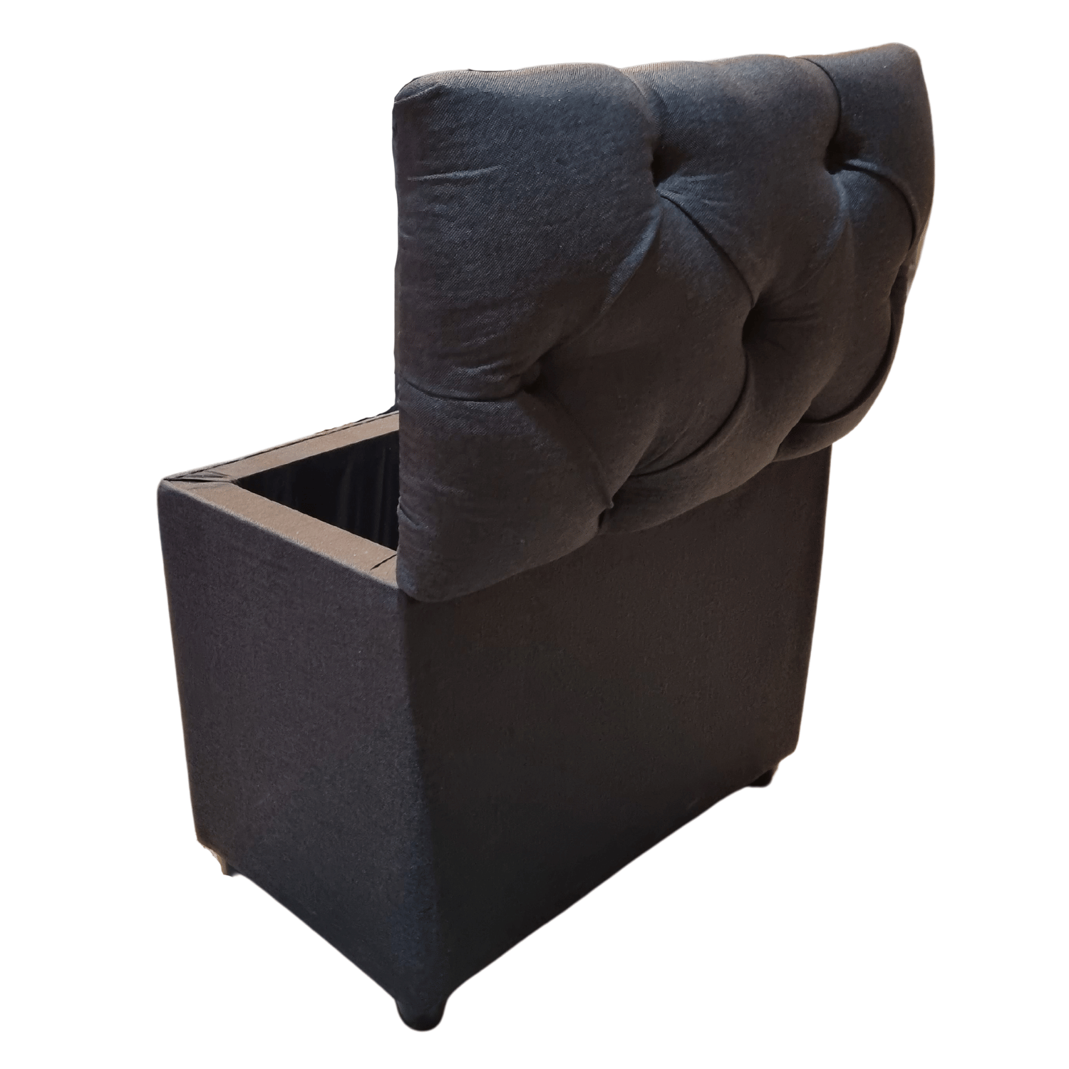 BANQUETA MUEBLES RIMAR NEGRO BAUL CAPITONE LINO 60X40X50X40X - 6
