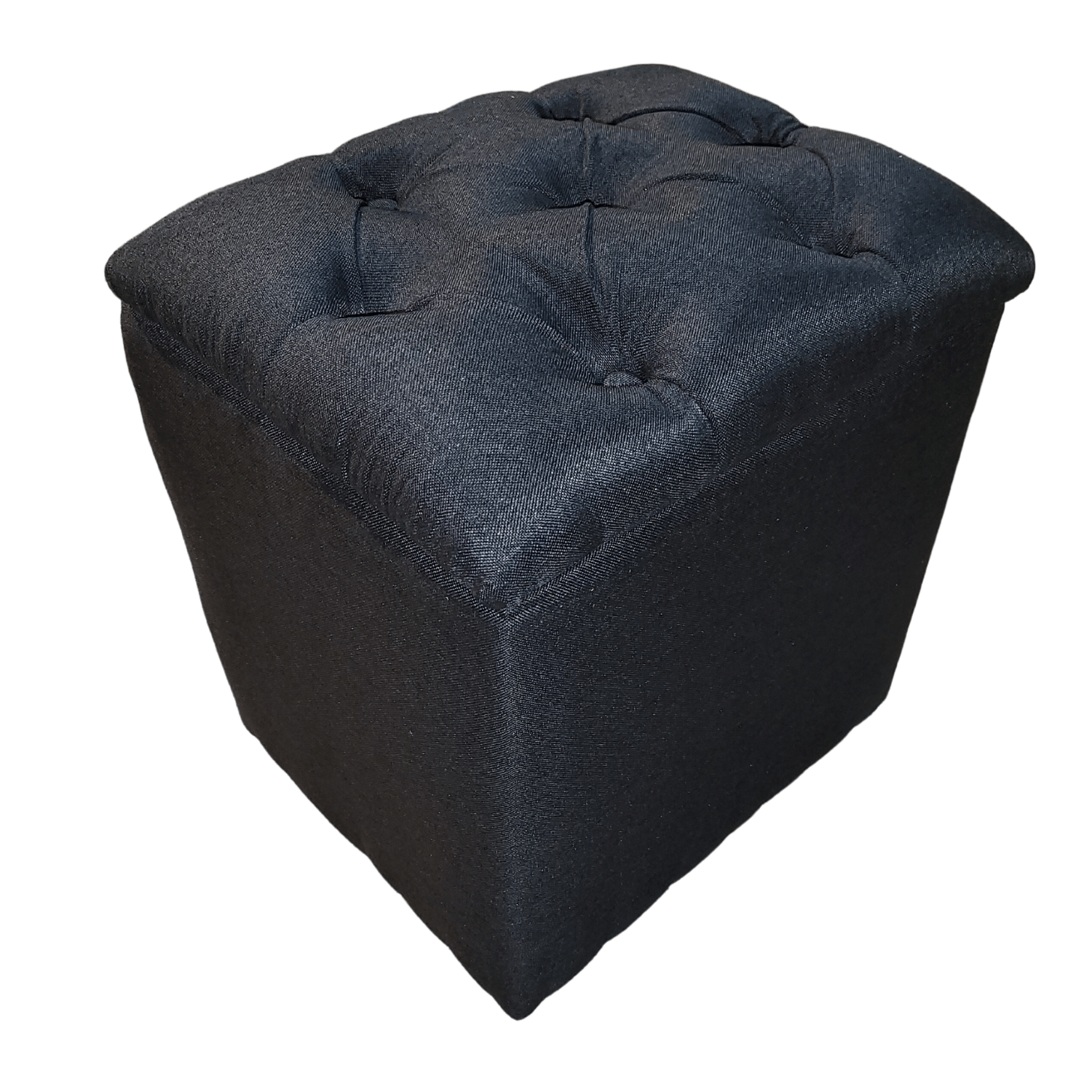 POUF MUEBLES RIMAR NEGRO BAUL CAPITONE LINO 40X33X50X40 - 2