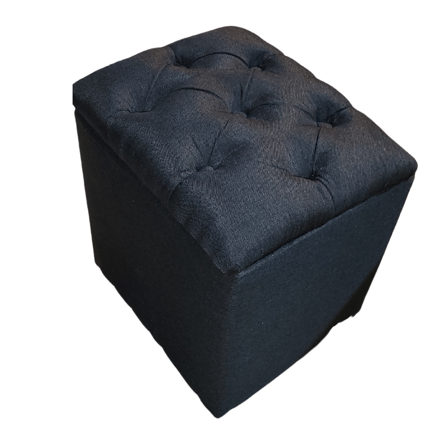 POUF MUEBLES RIMAR NEGRO BAUL CAPITONE LINO 40X33X50X40 - 3