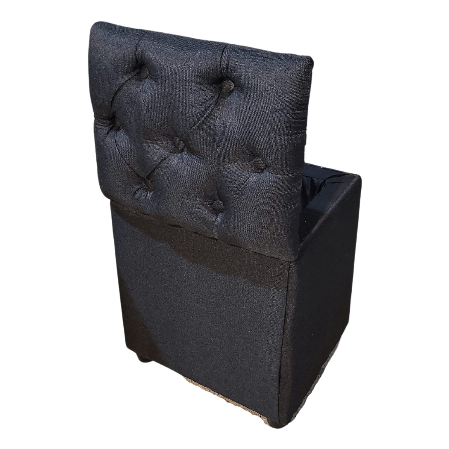 POUF MUEBLES RIMAR NEGRO BAUL CAPITONE LINO 40X33X50X40 - 4