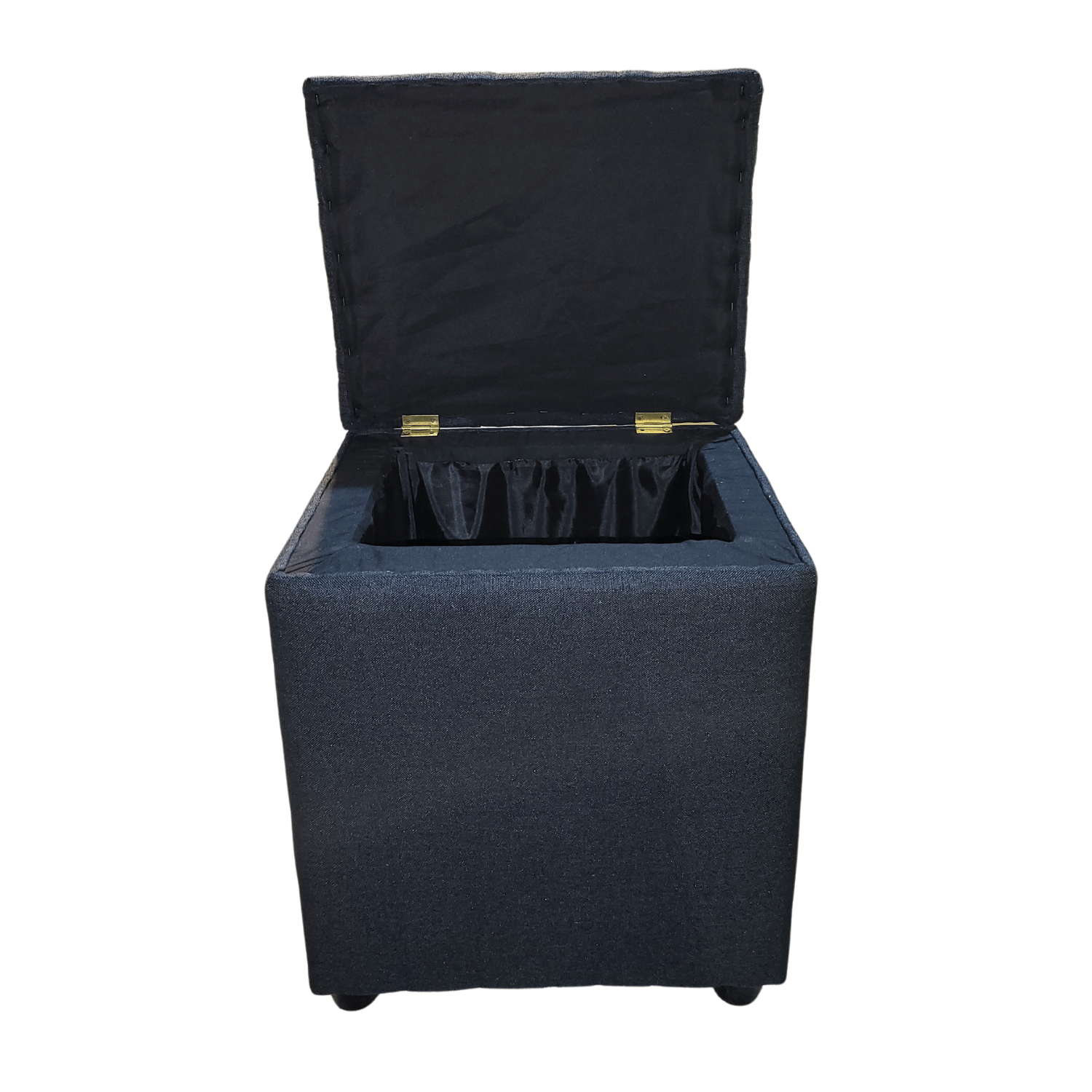 POUF MUEBLES RIMAR NEGRO BAUL CAPITONE LINO 40X33X50X40 - 5