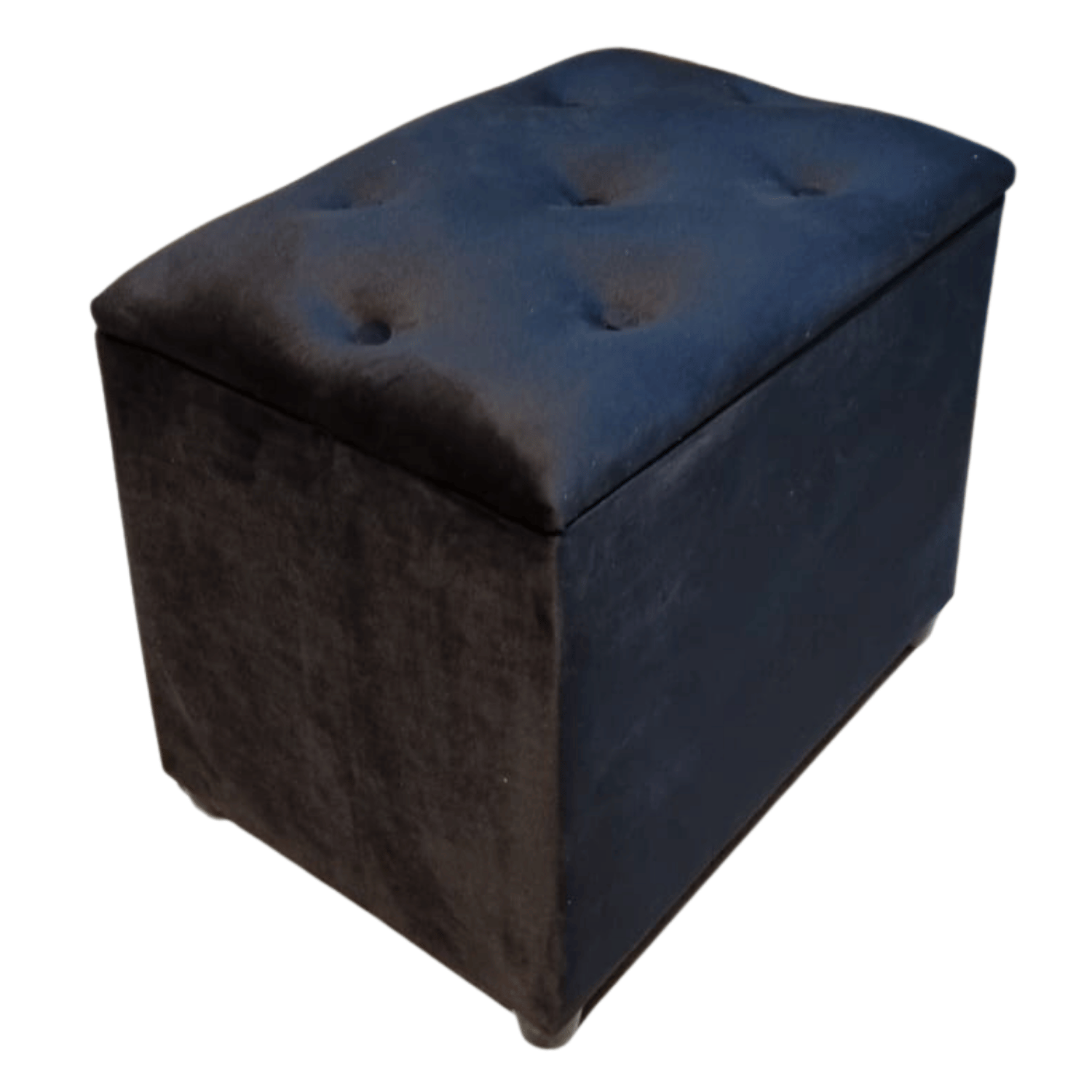 BANQUETA MUEBLES RIMAR NEGRO BAUL BOTONE FELPA 60X40X50X40 - 2