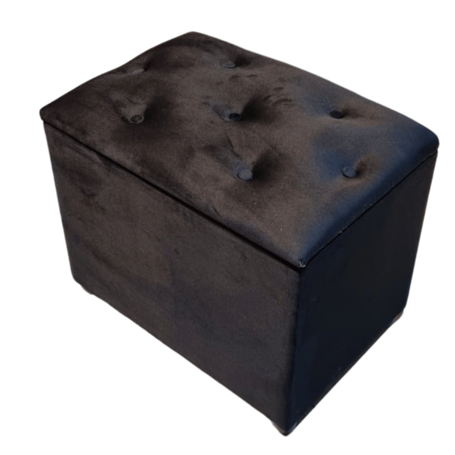 BANQUETA MUEBLES RIMAR NEGRO BAUL BOTONE FELPA 60X40X50X40 - 3