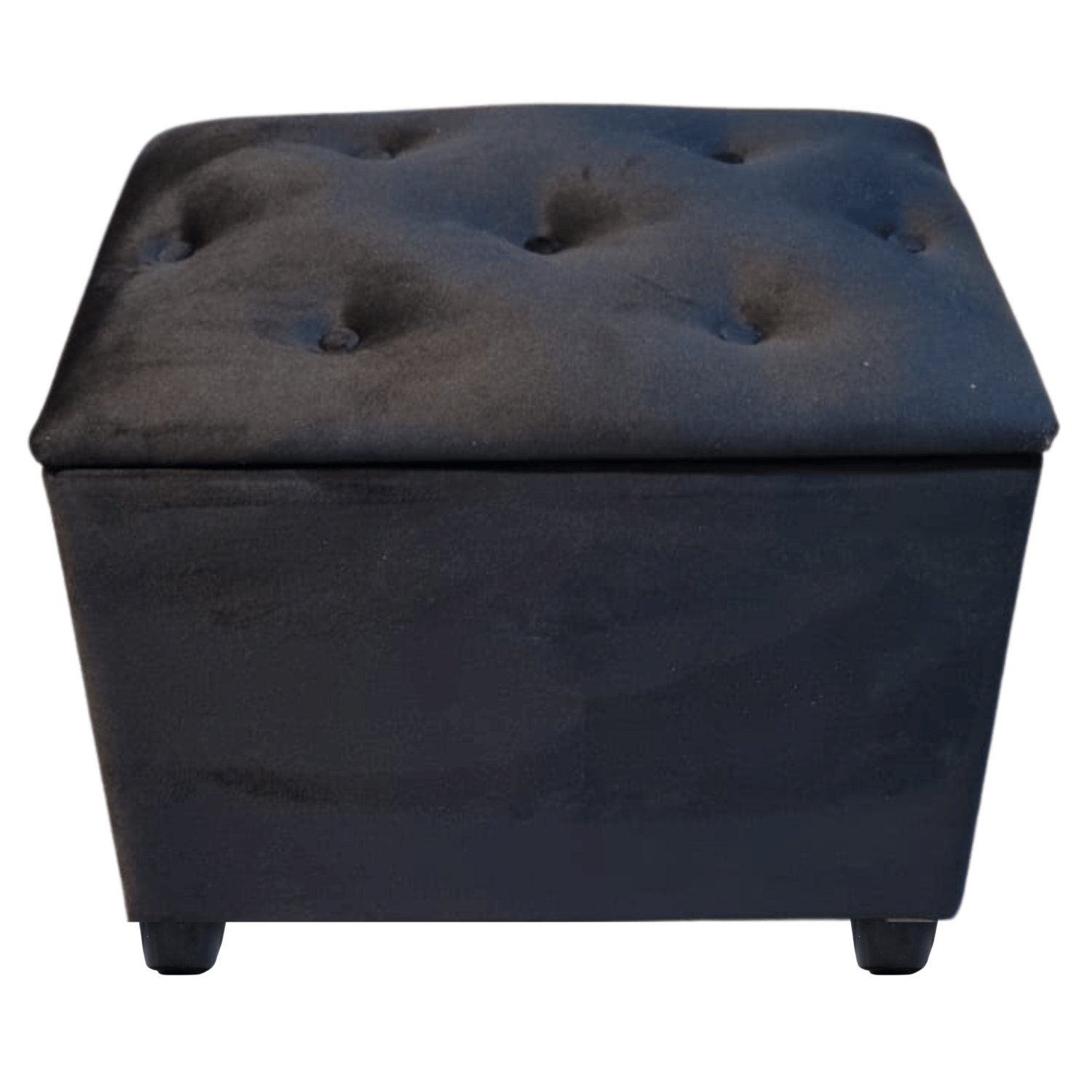 BANQUETA MUEBLES RIMAR NEGRO BAUL BOTONE FELPA 60X40X50X40 - 4