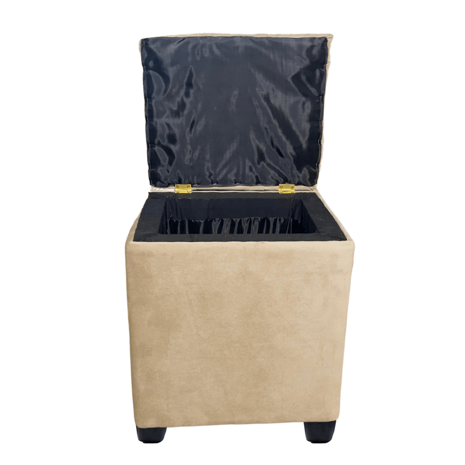 POUF MUEBLES RIMAR BEIGE BAUL CAPITONE DIAMANTE FELPA 40X33X50X40 - 6