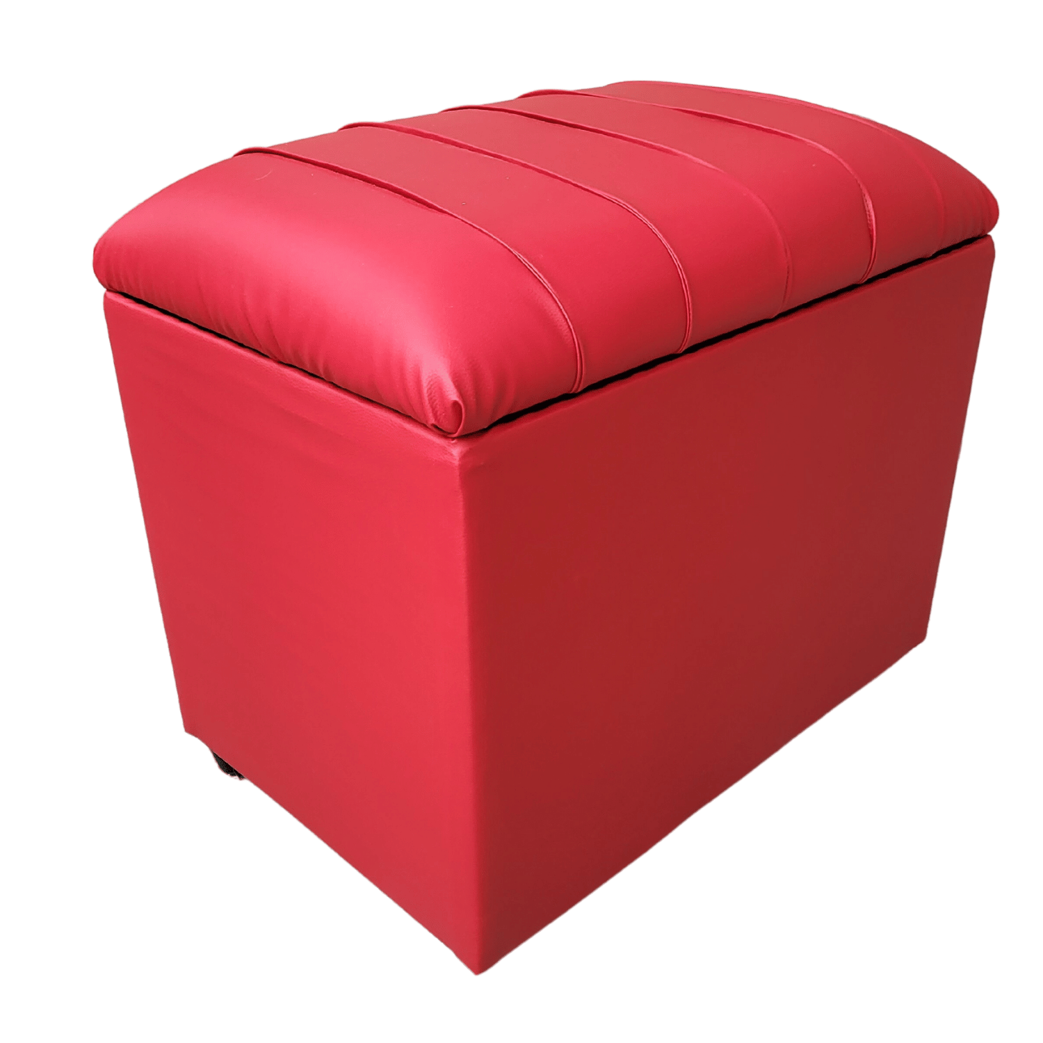 BANQUETA MUEBLES RIMAR ROJO BAUL TUBULAR ECO CUERO 60X40X50X40 - 2