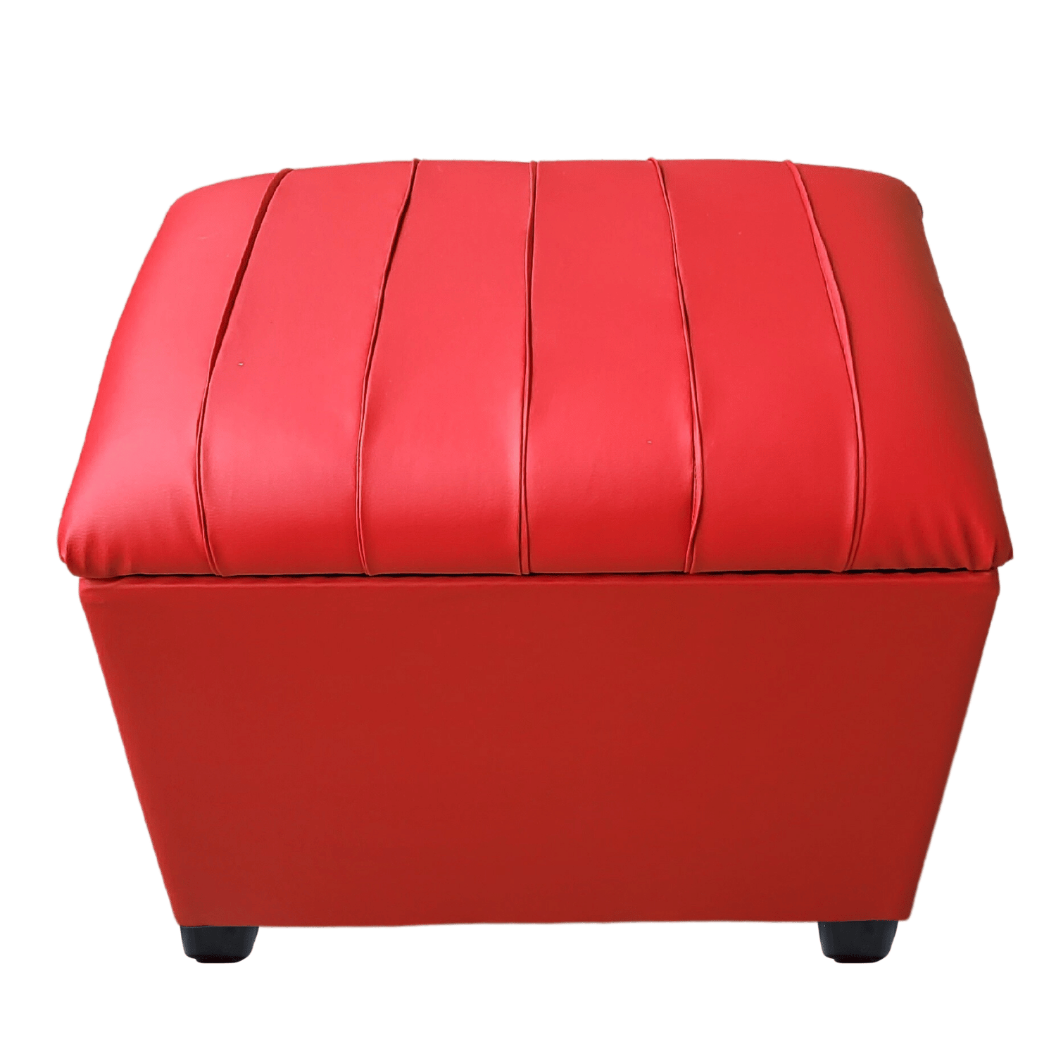 BANQUETA MUEBLES RIMAR ROJO BAUL TUBULAR ECO CUERO 60X40X50X40 - 4