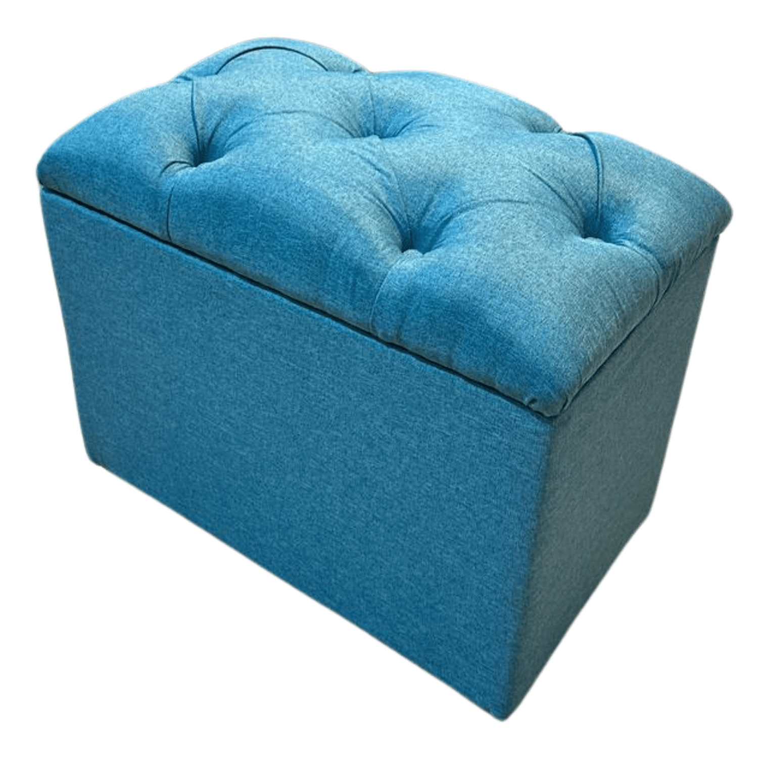 BANQUETA MUEBLES RIMAR TURQUESA BAUL CAPITONE LINO 60X40X50X40 - 3