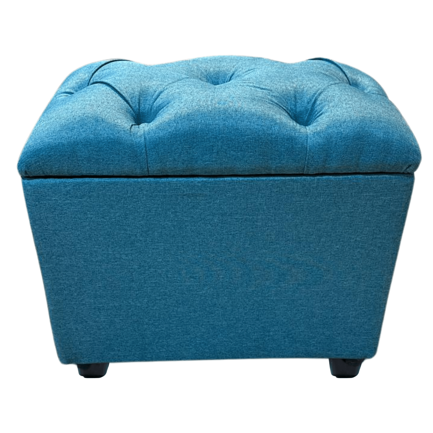 BANQUETA MUEBLES RIMAR TURQUESA BAUL CAPITONE LINO 60X40X50X40 - 4