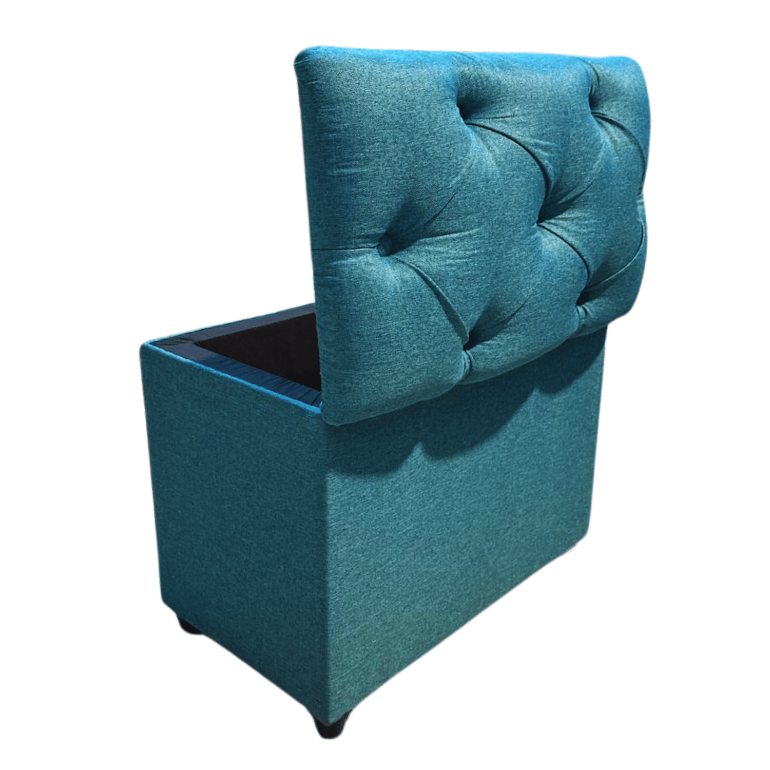 BANQUETA MUEBLES RIMAR TURQUESA BAUL CAPITONE LINO 60X40X50X40 - 6