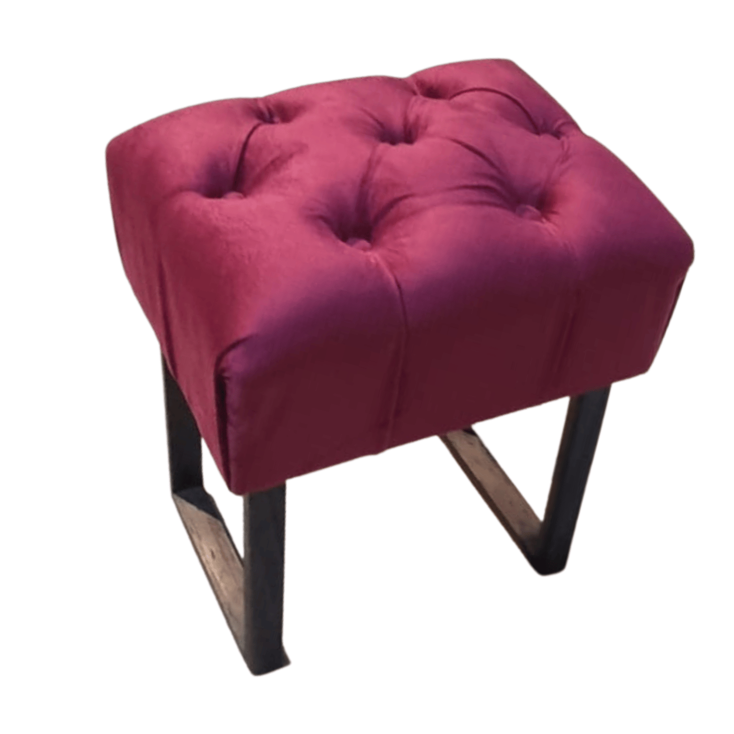 BANQUETA MUEBLES RIMAR BURDEO CAPITONE FELPA 40X30X40 - 2