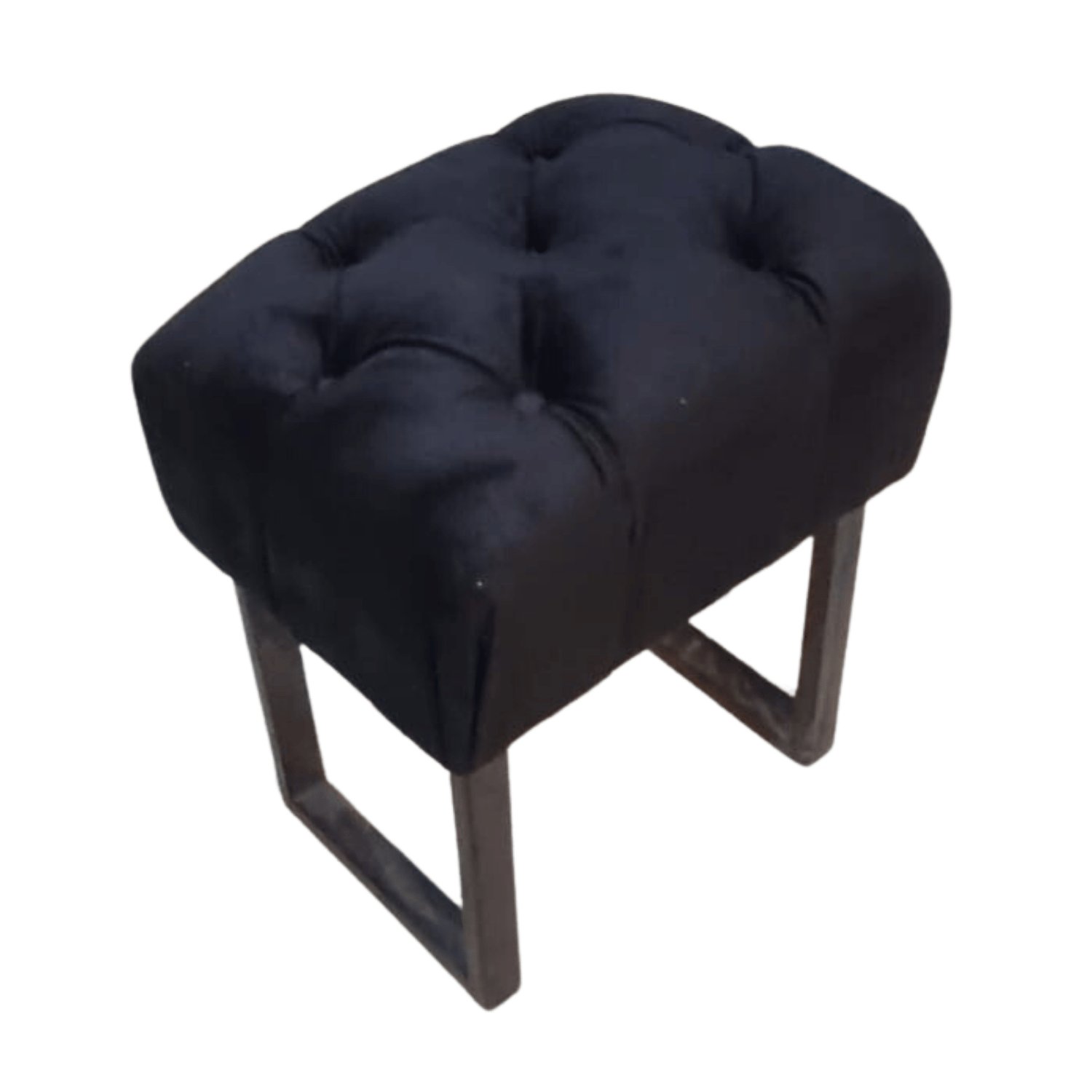 BANQUETA MUEBLES RIMAR NEGRO CAPITONE FELPA 40X30X40 - 2