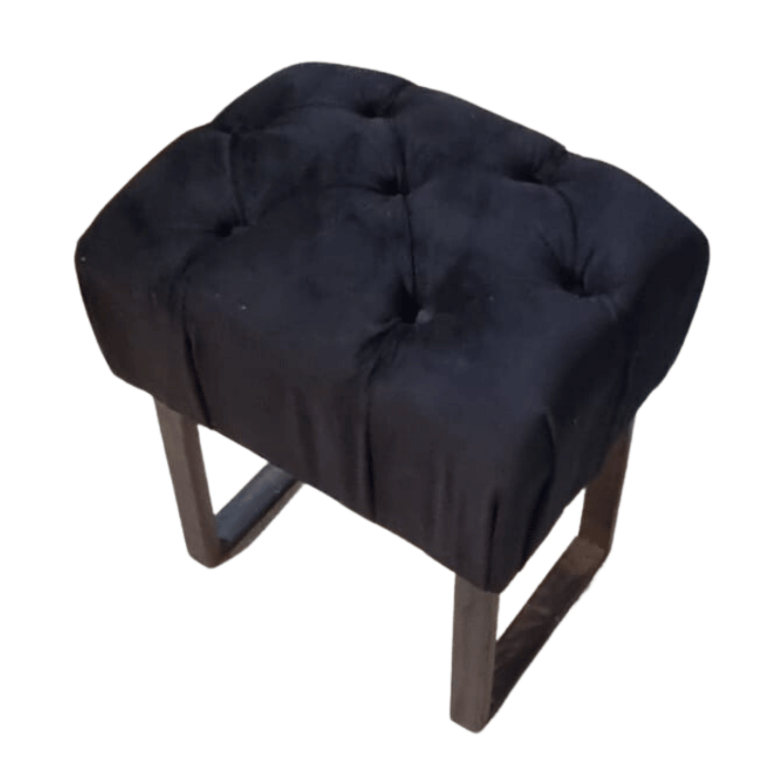 BANQUETA MUEBLES RIMAR NEGRO CAPITONE FELPA 40X30X40 - 3
