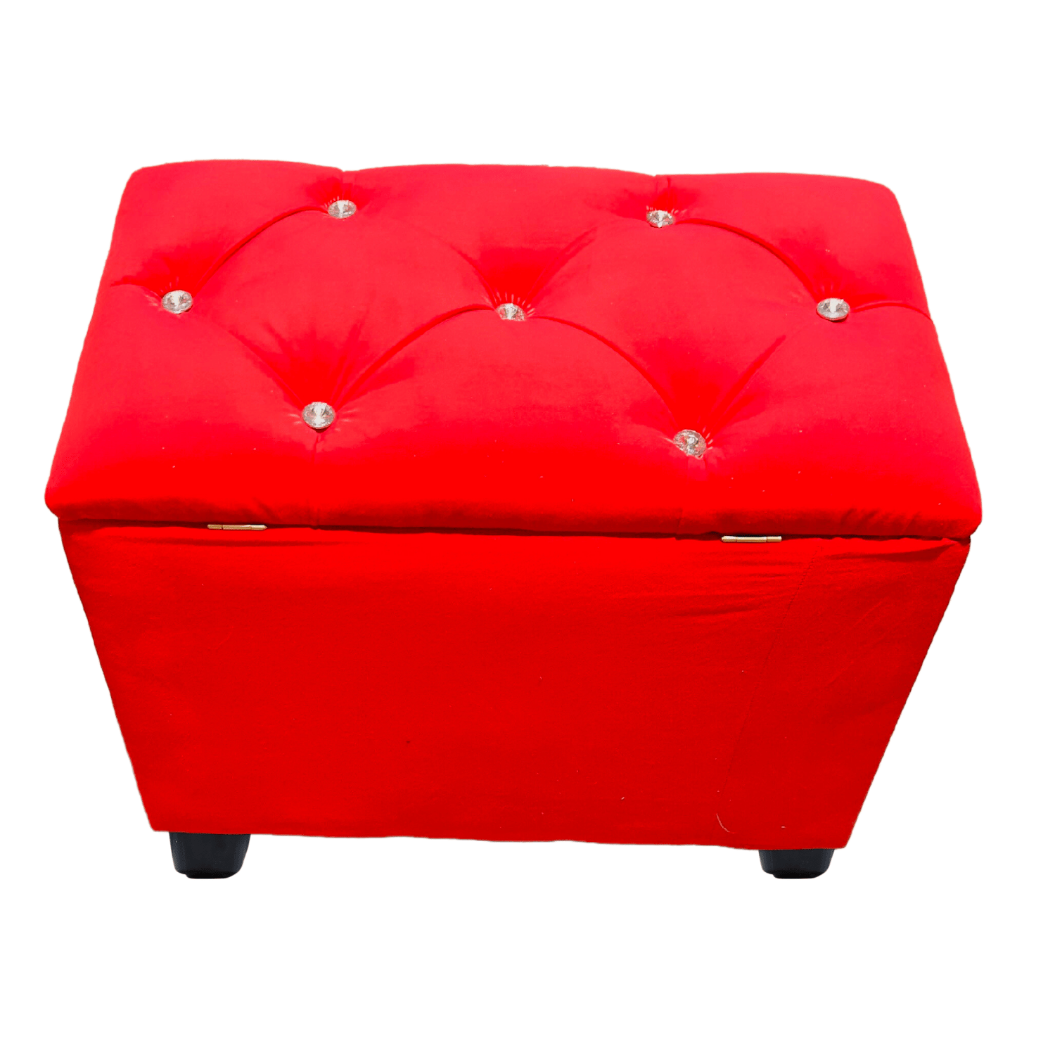 BANQUETA MUEBLES RIMAR ROJO BAUL CAPITONE DIAMANTE FELPA 60X40X50X40 - 3
