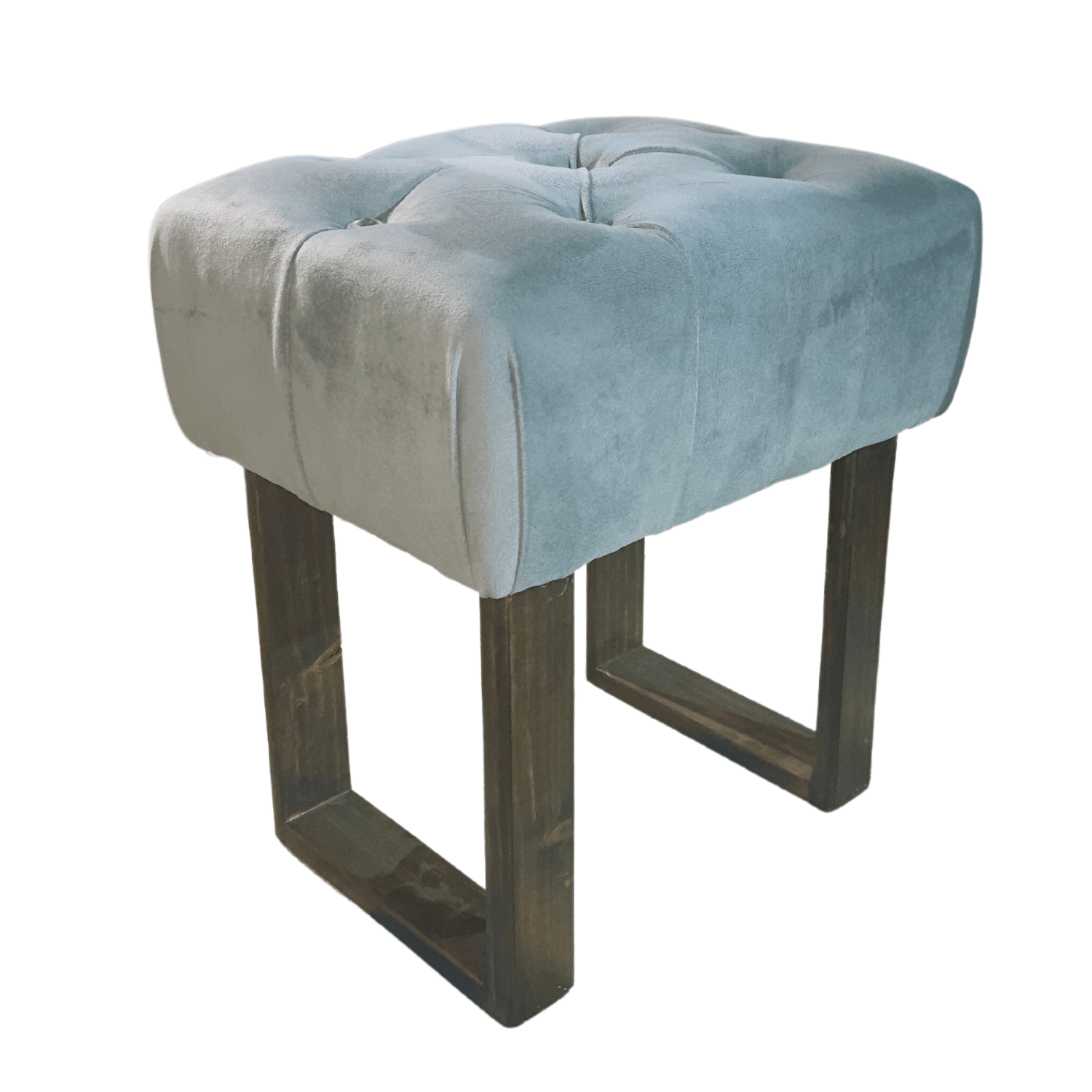 BANQUETA MUEBLES RIMAR GRIS CLARO CAPITONE DIAMANTE FELPA 40X30X40 - 4