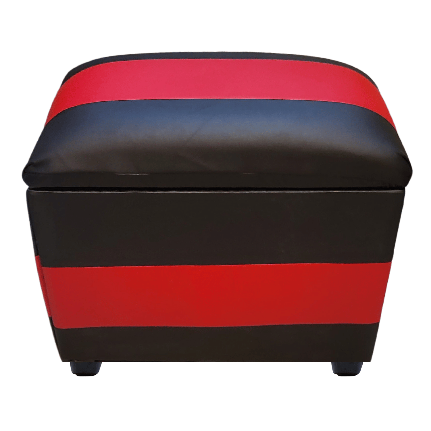 BANQUETA MUEBLES RIMAR ROJO BAUL NEGRO LINEAL ECO CUERO 60X40X50X40 - 1