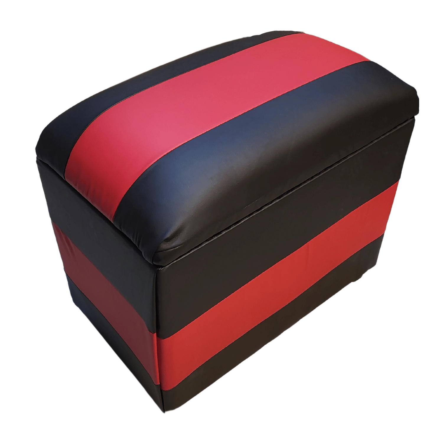 BANQUETA MUEBLES RIMAR ROJO BAUL NEGRO LINEAL ECO CUERO 60X40X50X40 - 2