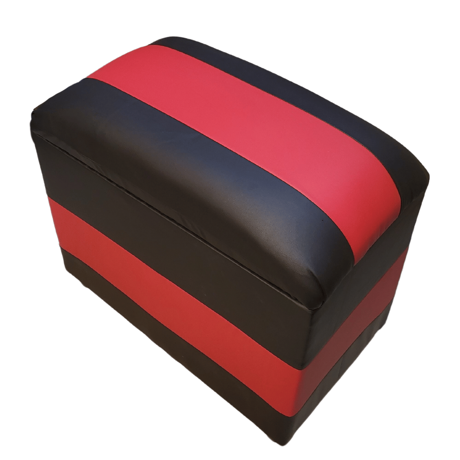 BANQUETA MUEBLES RIMAR ROJO BAUL NEGRO LINEAL ECO CUERO 60X40X50X40 - 3