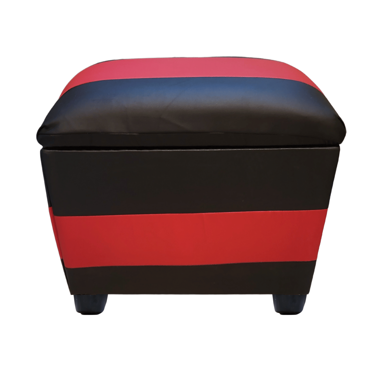 BANQUETA MUEBLES RIMAR ROJO BAUL NEGRO LINEAL ECO CUERO 60X40X50X40 - 4