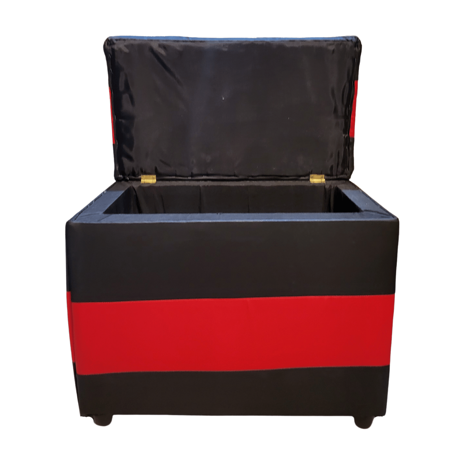 BANQUETA MUEBLES RIMAR ROJO BAUL NEGRO LINEAL ECO CUERO 60X40X50X40 - 5