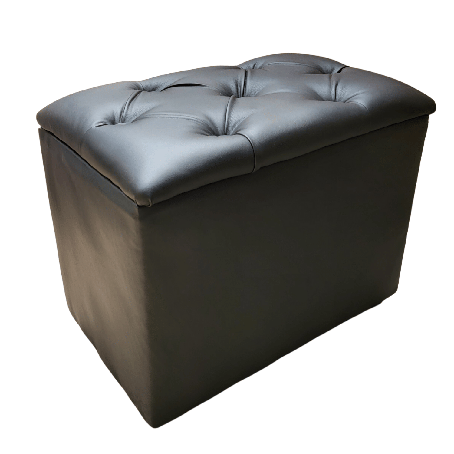 BANQUETA MUEBLES RIMAR NEGRO BAUL CAPITONE ECO CUERO 60X40X50X40 - 2