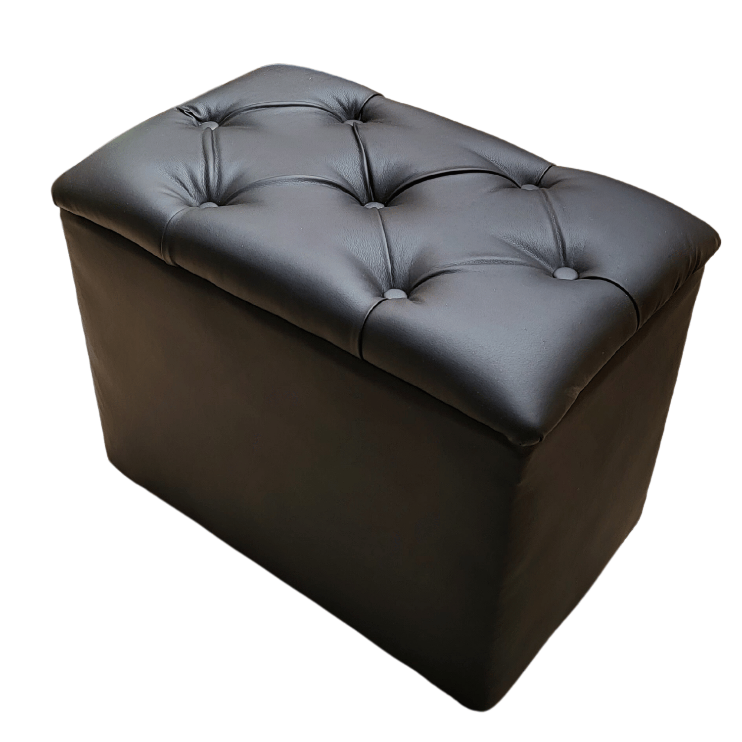BANQUETA MUEBLES RIMAR NEGRO BAUL CAPITONE ECO CUERO 60X40X50X40 - 3